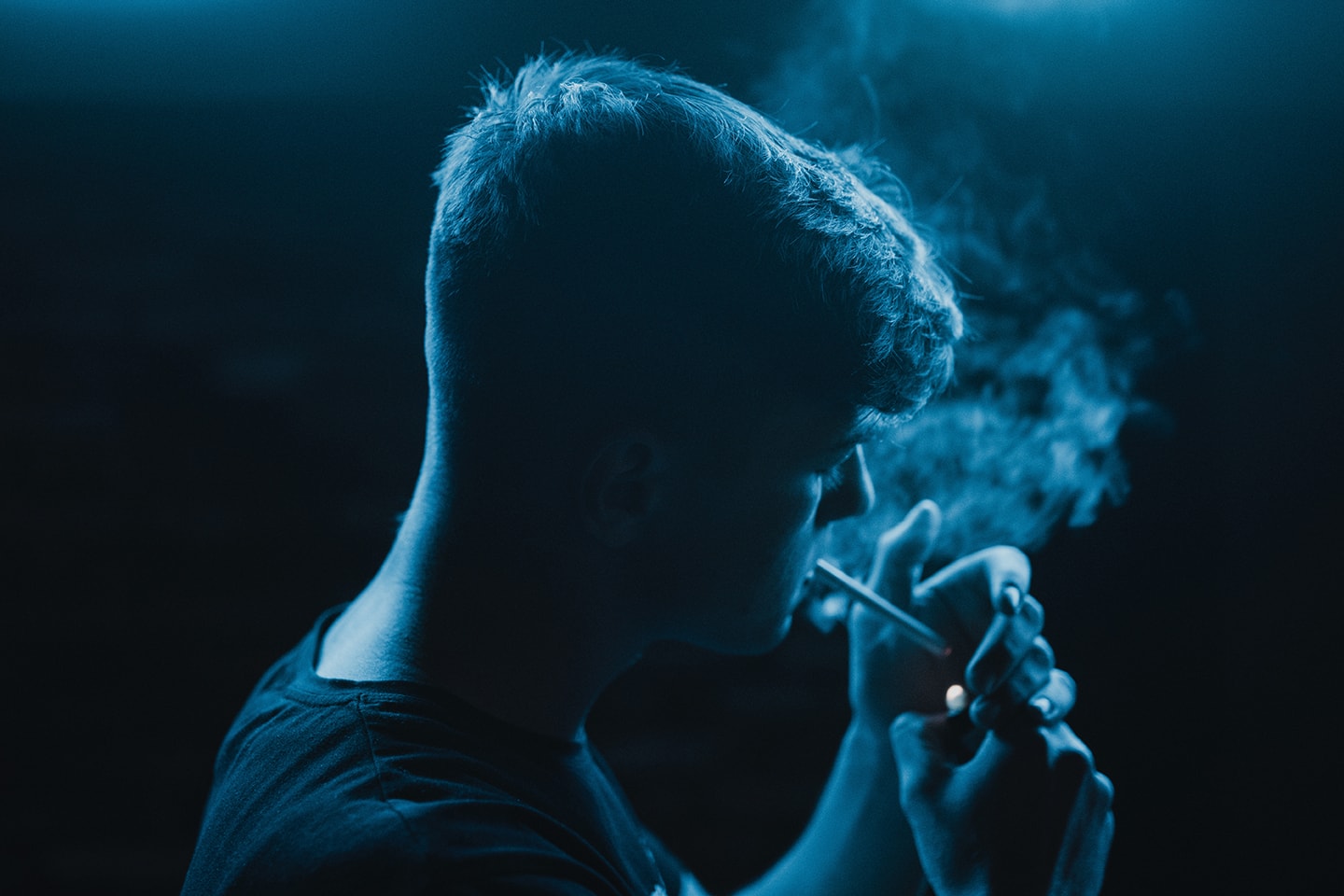 Teen Smoking a cigarette